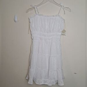 Altar'd State White Tiered Ruffle Fit & Flare Boho Flowy Sundress NWT Large